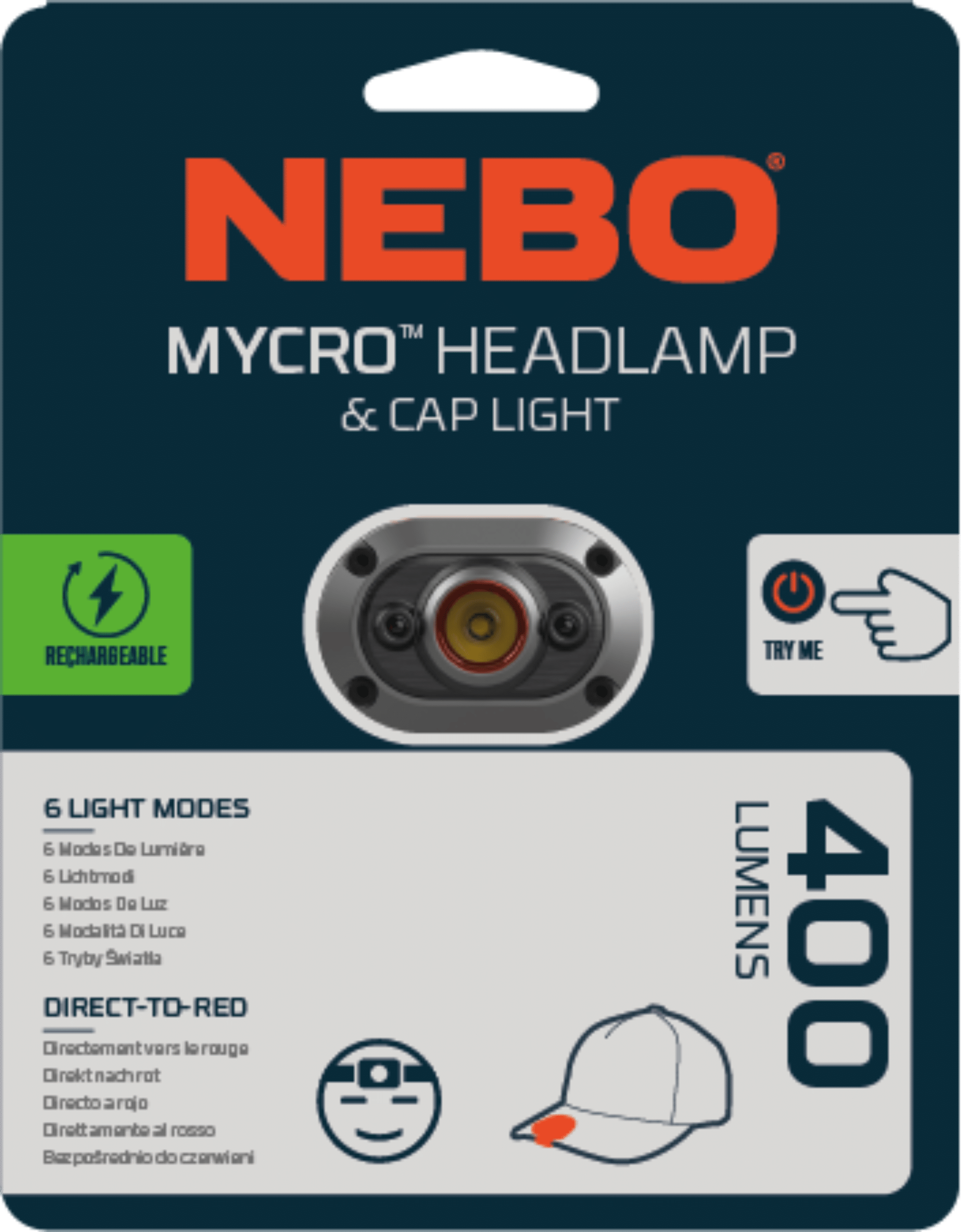 Nebo Mycro - Lampe frontale rechargeable 400 lumens