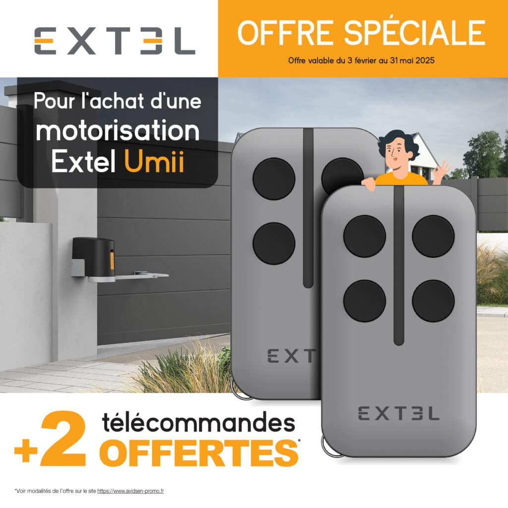 2 télécommandes offertes pour l'achat d'une motorisation UMII